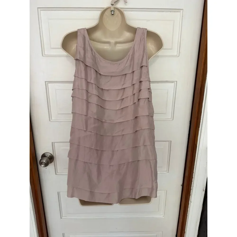 Eileen Fisher Ruffle Top 100% Silk Sleeveless Lavender Layered Quiet Luxury XL - Picture 5 of 8